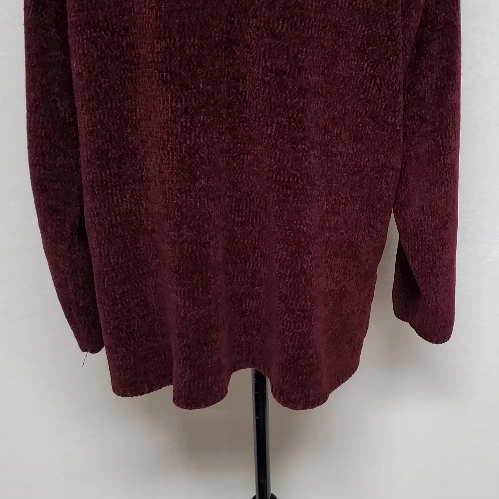 Vintage 90s Carolina Colours Deep Red Chenille Knit Long Sleeve Crewneck Sweater